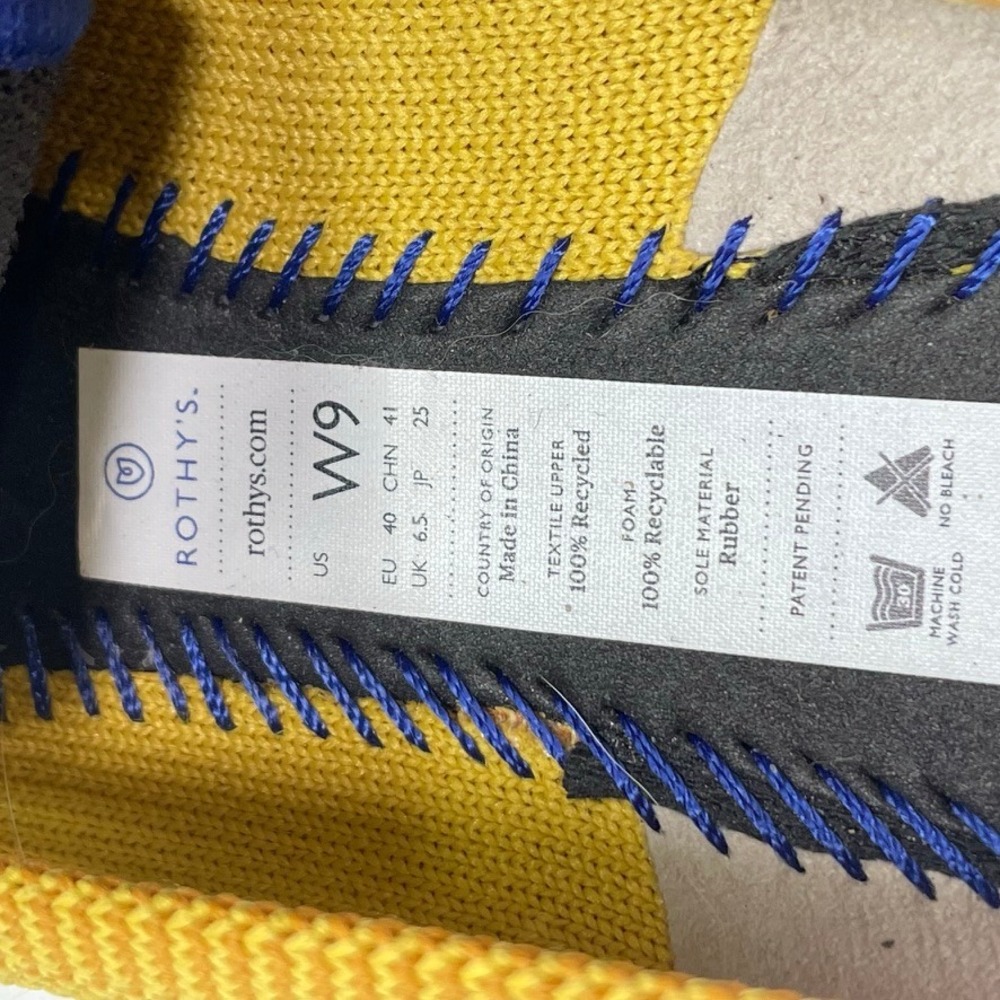 Rothy's Pointed Flats Mustard Yellow Knit Comfortable Shoes W9 - Picture 5 of 5